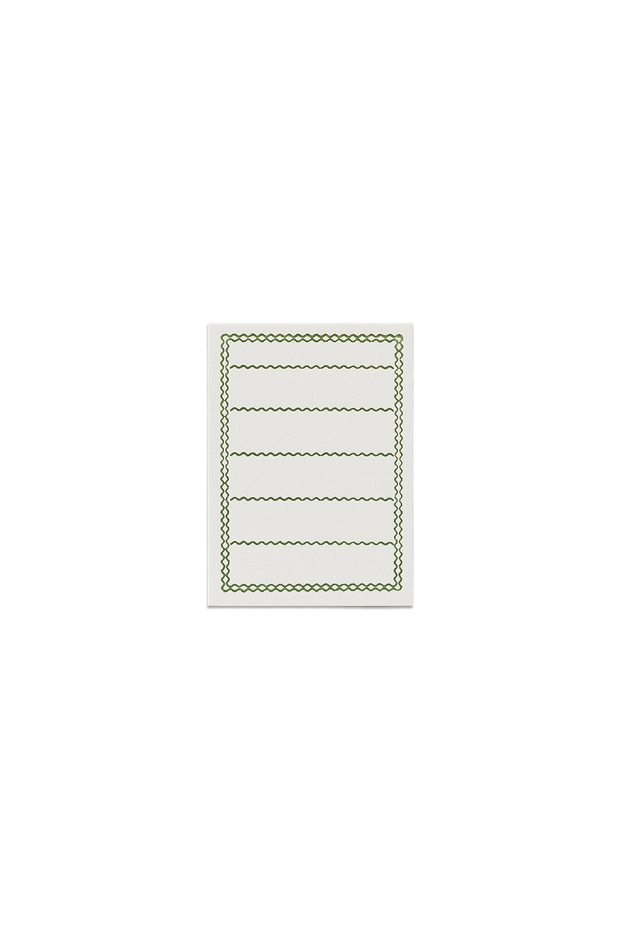 Letterpress Memo Card Dark Green