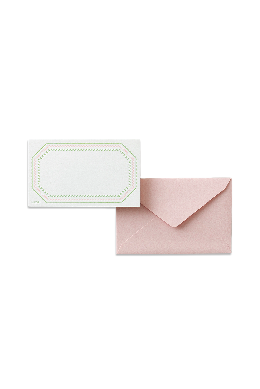 Letterpress Card Set Pink Frame