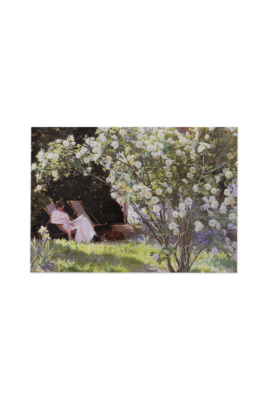 Greeting Card Peder Severin Krøyer - Roses, or The Artist&#039;s Wife in the Garden at Skagen,1883