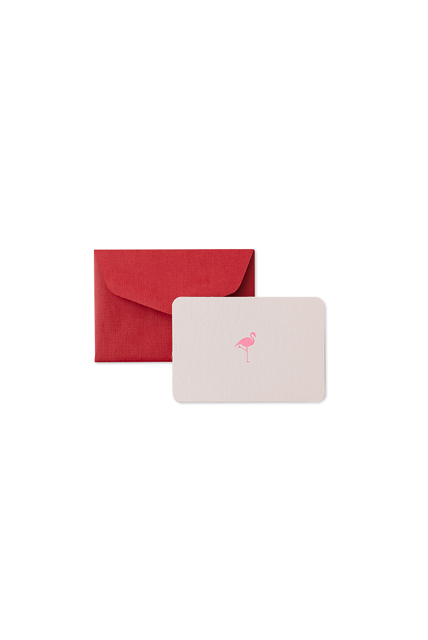 Mini Card &amp; Envelope - Pink Flamingo