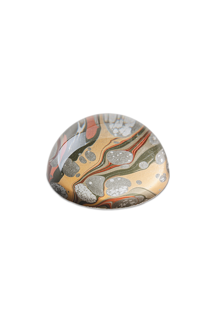 Dome Paper Weight Yellow Marble