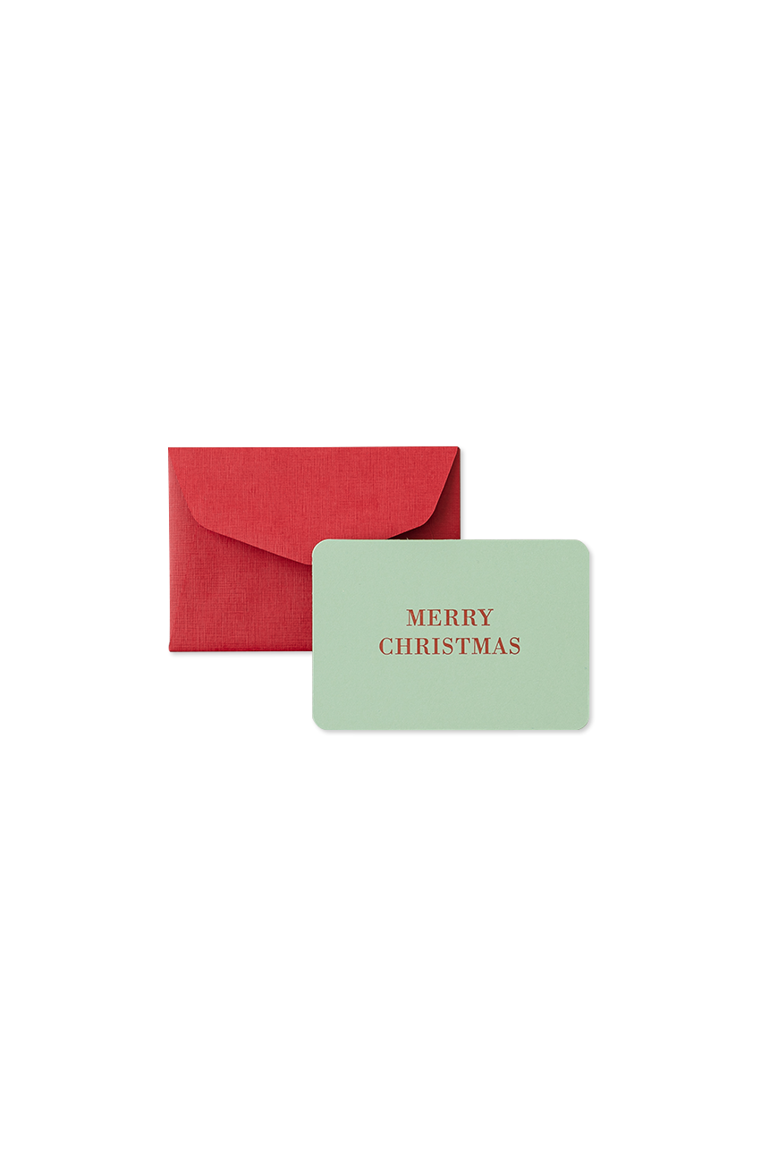Mini Card &amp; Envelope - Merry Christmas Pistachio