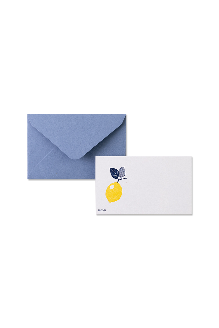 Letterpress Card Set Lemon