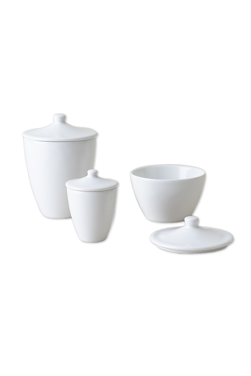 White Porcelain Pot With Lid