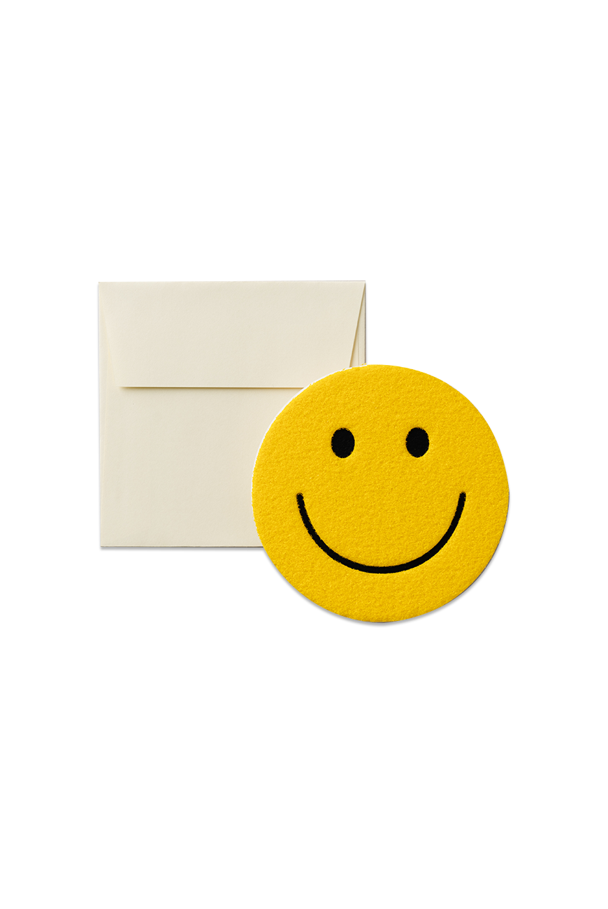 펠트 카드 Greeting Card - Small Smiley Face