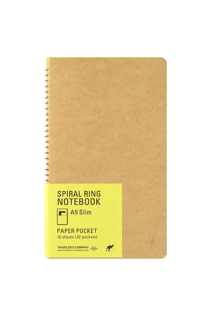 Spiral ring notebookA5 slim paper pocket