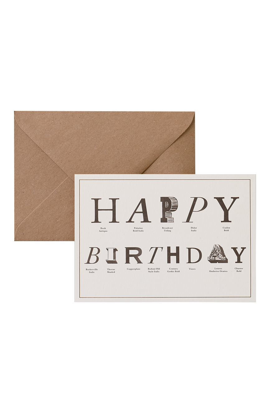Card &amp; Envelope - Typographic Birthday