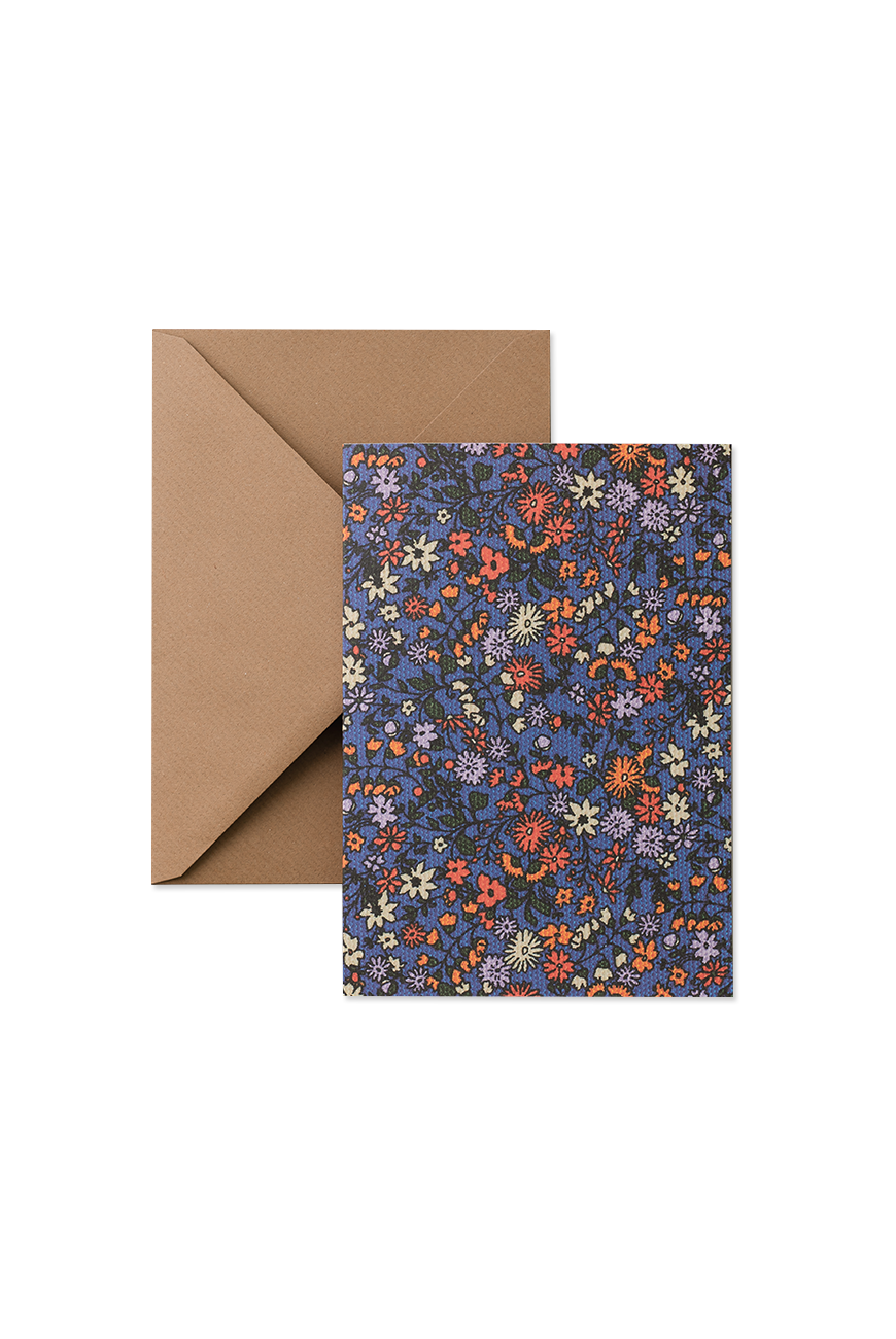 Greeting Card - Blue Small Floral