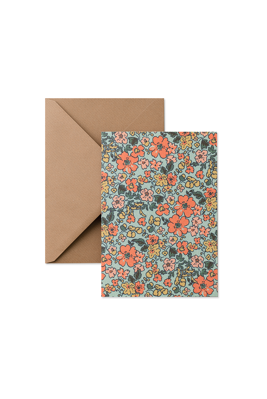 Greeting Card - Orange Small Floral