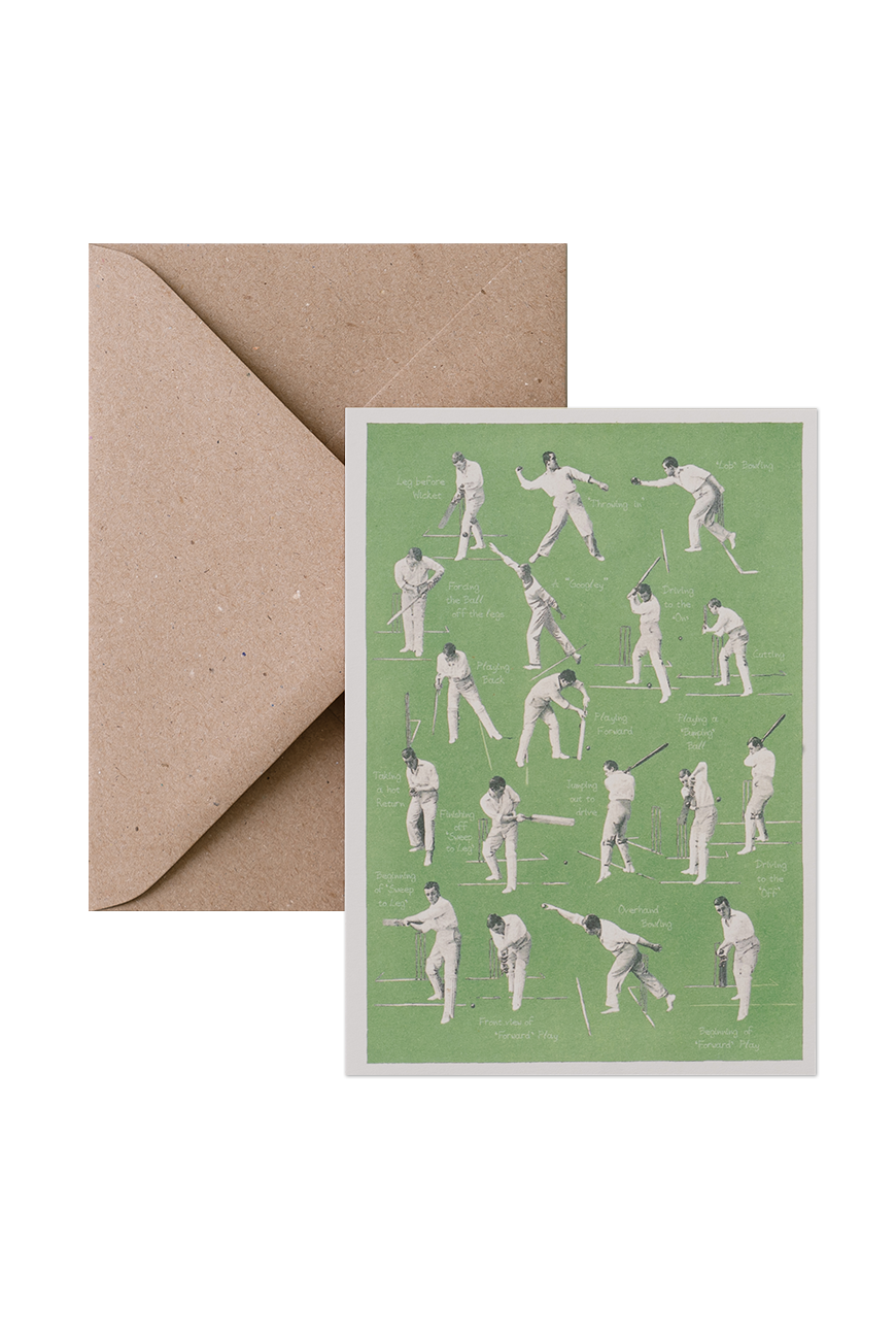 Card &amp; Envelope - Cricket, Batting And Bowling