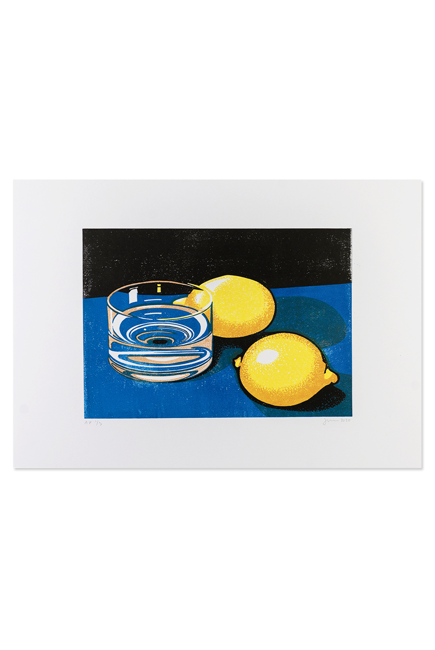 A3 Lino Print - Lemons